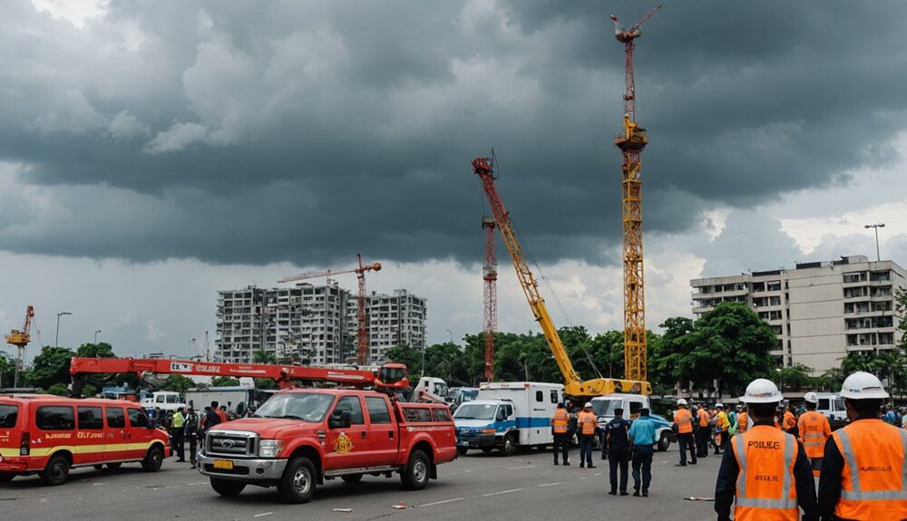 crane assists tower evacuation