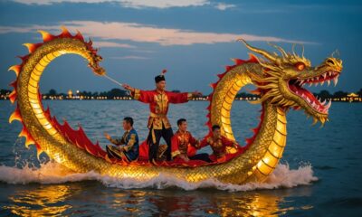 underwater lion dragon dance