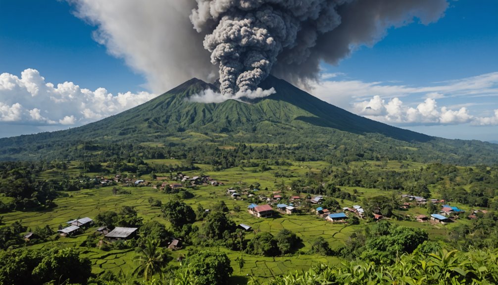 volcanic eruption threatens villages