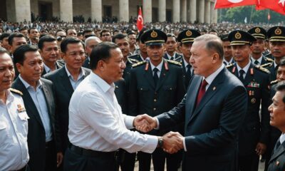 prabowo welcomes erdogan amidst chaos