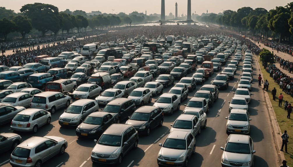 traffic congestion at monas