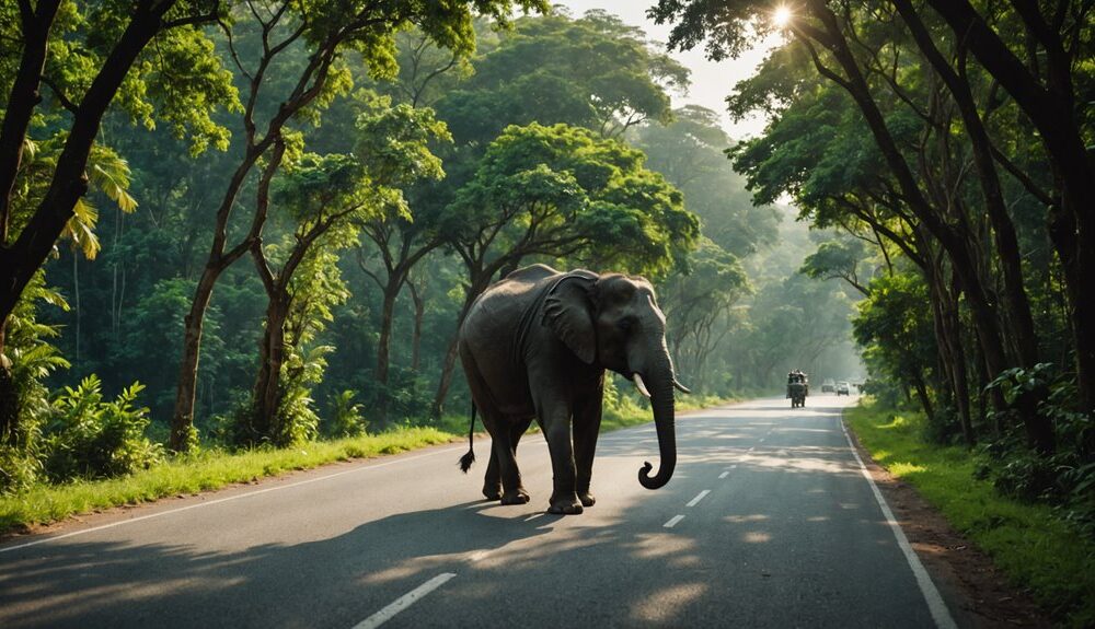 wild elephant s courageous crossing